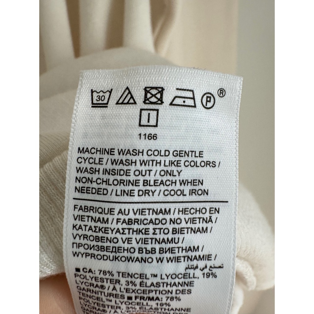 Athleta Coaster Luxe V-Neck Wrap Sweatshirt Cream White Thumbhole Small S - Picture 10 of 16
